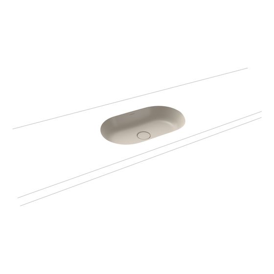 Kaldewei Unterbauwaschtisch Centro oval 112x380x610mm, Warm Grey 10, ohne HL, ohne ÜL mit Perl-Effekt