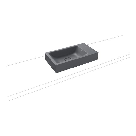 Kaldewei Aufsatz-Handwaschtisch Cono rechteckig 102x300x550mm, Cool Grey 70, ohne HL, ohne ÜL mit Perl-Effekt