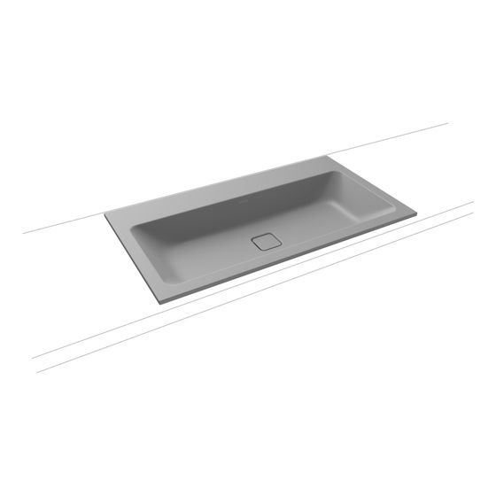 Kaldewei Einbauwaschtisch Cono rechteckig 112x500x900mm, Cool Grey 30, ohne HL, ohne ÜL mit Perl-Effekt