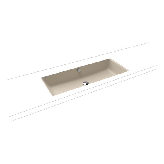Kaldewei Unterbauwaschtisch Puro rechteckig 125x385x900mm, Warm Beige 20/Alpinweiß, ohne HL, mit ÜL mit Perl-Effekt