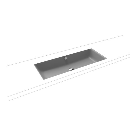 Kaldewei Unterbauwaschtisch Puro rechteckig 125x385x900mm, Cool Grey 30/Alpinweiß, ohne HL, mit ÜL mit Perl-Effekt