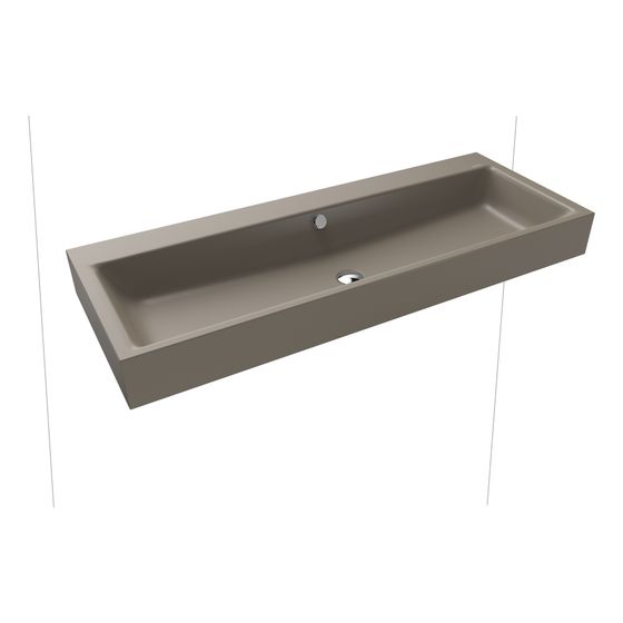 Kaldewei Wandwaschtisch Puro rechteckig 125x460x1200mm, Warm Grey 60/Chrom, ohne HL, mit ÜL mit Perl-Effekt
