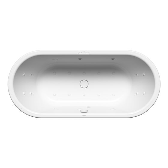 Kaldewei Badewanne Centro Duo Whirl Body u. Soul oval 485x800x1800mm Links 195l Alpinweiß/Alpwe. m. ÜL, PEFF, o. GL