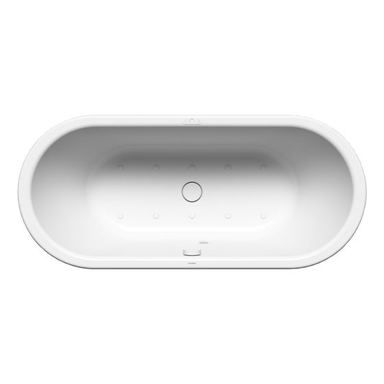 Kaldewei Badewanne Centro Duo Whirl Soul oval 485x750x1700mm Links 156l Alpinweiß/Chr. m. IE, ÜL, PEFF, SAD, o. GL