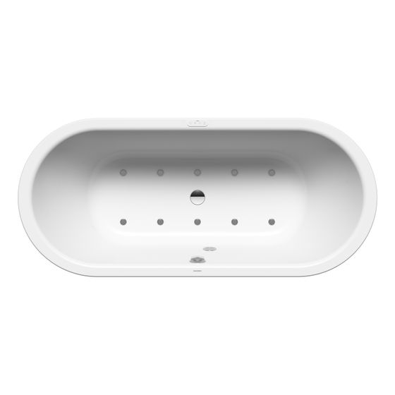 Kaldewei Badewanne Classic Duo Whirl Soul oval 430x750x1700mm Rechts 124l Alpinweiß/Chr. m. ÜL, o. GL, PEFF