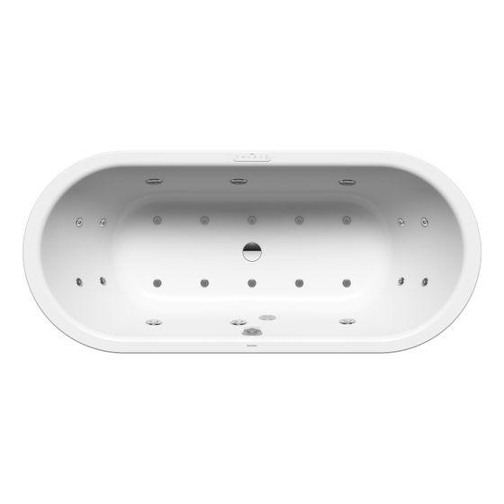 Kaldewei Badewanne Classic Duo Whirl Body u. Soul oval 430x800x1800mm Rechts 158l Alpinweiß/Chr. m. IE, ÜL, PEFF, o. GL