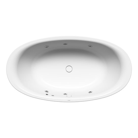 Kaldewei Badewanne Ellipso Duo Whirl Body oval 465x1000x1900mm Rechts 214l Alpinweiß/Chr. m. ÜL, PEFF, o. GL