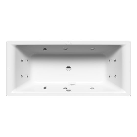 Kaldewei Badewanne Puro Duo Whirl Full Body rechteckig 420x800x1800mm Rechts 165l Alpinweiß/Chr. m. ÜL, o. GL, PEFF