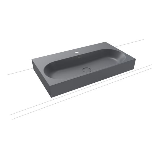 Kaldewei Aufsatzwaschtisch Centro rechteckig 120x500x900mm Rh. 120mm, Cool Grey 70, 1 HL, ohne ÜL mit Perl-Effekt