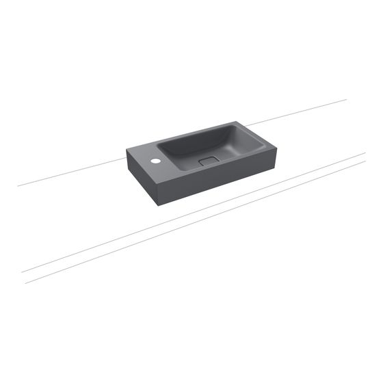 Kaldewei Aufsatz-Handwaschtisch Cono rechteckig 102x300x550mm, Cool Grey 70, 1 HL, ohne ÜL mit Perl-Effekt