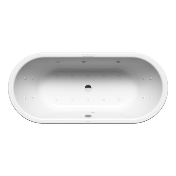 Kaldewei Badewanne Classic Duo Whirl Body u. Soul oval 430x800x1800mm Links 158l Alpinweiß/Chr. m. ÜL, o. GL, PEFF