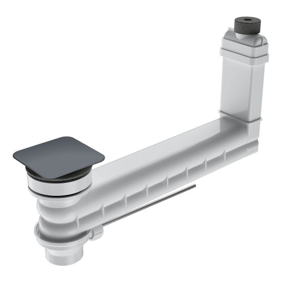 Kaldewei Ab- und Überlaufventil Clou Modell 3901 für Excenterbetätigung, Deckel emailliert, eckig, Cool Grey 70