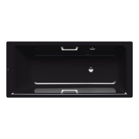 Kaldewei Badewanne Puro Star rechteckig 420x750x1700mm 137l Schwarz m. GL, seitl-S-ÜL, o. Antislip, PEFF
