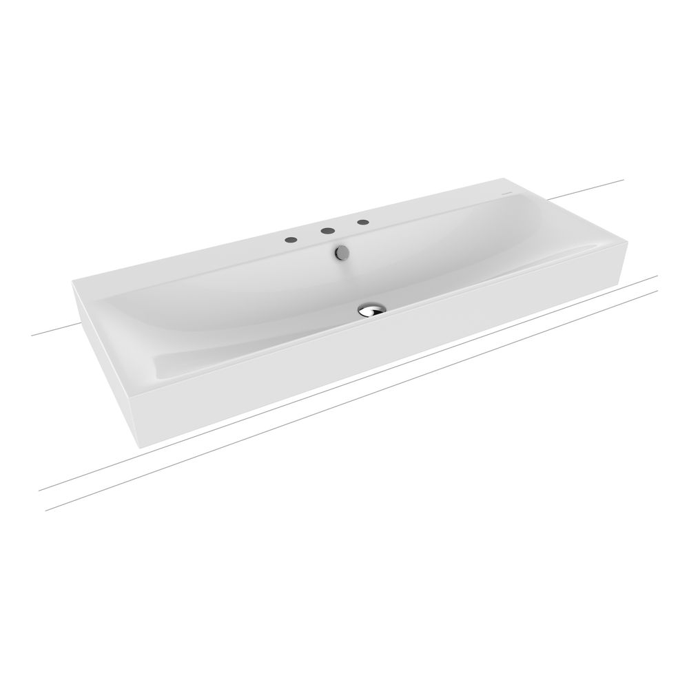 Kaldewei Aufsatz-Doppelwaschtisch Silenio rechteckig 123x460x1200mm Rh. 120mm, A... KALDEWEI-906406033001 4055761030588 (Abb. 1)