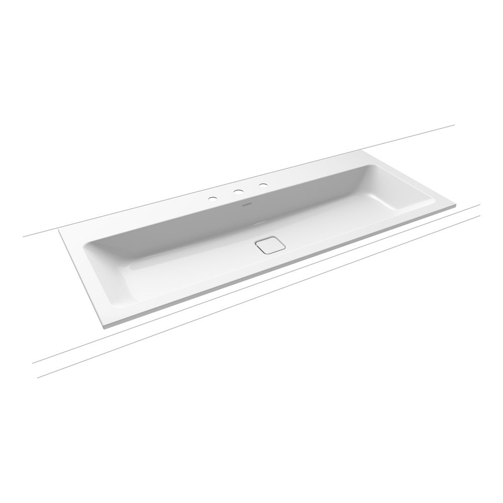 Kaldewei Einbauwaschtisch Cono rechteckig 112x500x1200mm, Alpinweiß, 3 HL, ohne ... KALDEWEI-901806033001 4055761012201 (Abb. 1)
