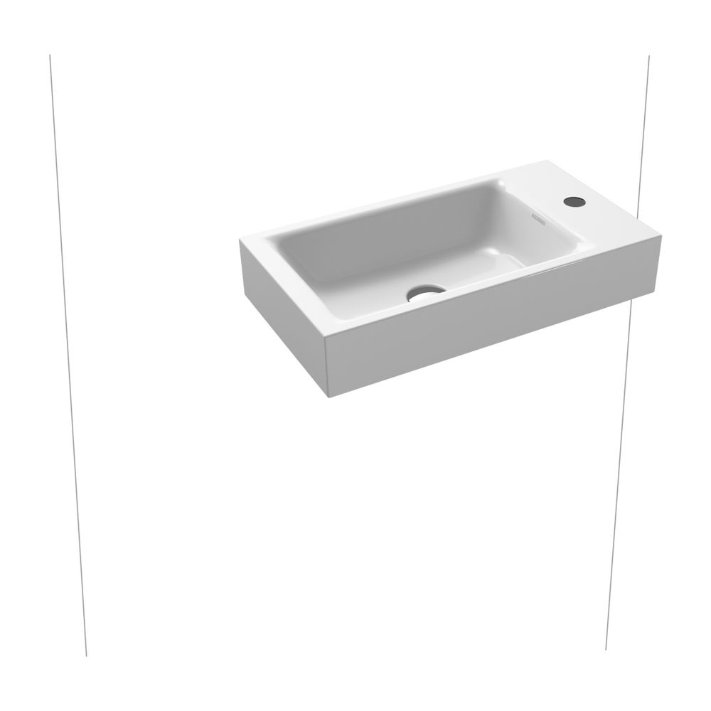 Kaldewei Wand-Handwaschtisch Puro rechteckig 105x300x550mm, Alpinweiß, rechts, 1... KALDEWEI-901206303001 4055761051675 (Abb. 2)