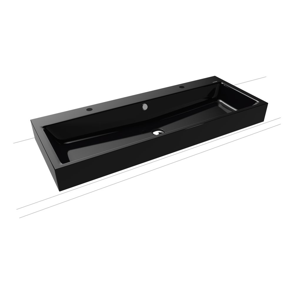 Kaldewei Aufsatz-Doppelwaschtisch Puro rechteckig 125x460x1200mm Rh. 120mm, Schw... KALDEWEI-907006043701 4063727454606 (Abb. 1)