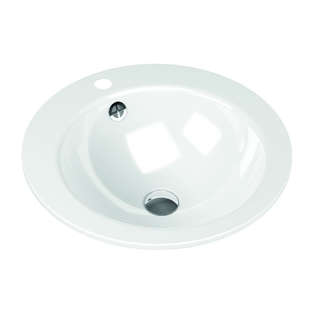 Kaldewei Einbauwaschtisch Object R rund 137x475x475mm, Alpinweiß, 1 HL, mit ÜL o... KALDEWEI-911606010001 4063728695152 (Abb. 2)