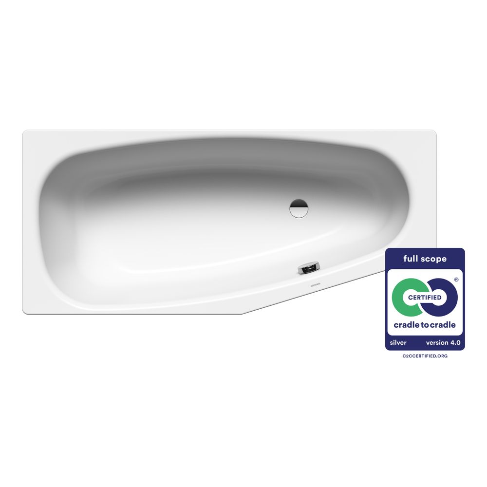 Kaldewei Badewanne Mini Kombi.-Form 430x750x1570mm Rechts 110l Alpinweiß m. ÜL, ... KALDEWEI-224600010001 4001112289945 (Abb. 2)