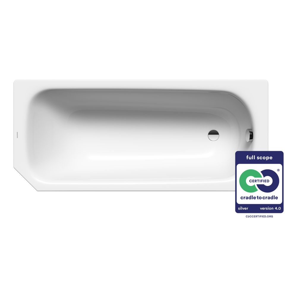 Kaldewei Badewanne Saniform V1 Kombi.-Form 410x700x1600mm 93l Alpinweiß m. ÜL, o... KALDEWEI-192100010001 4001112213292 (Abb. 2)