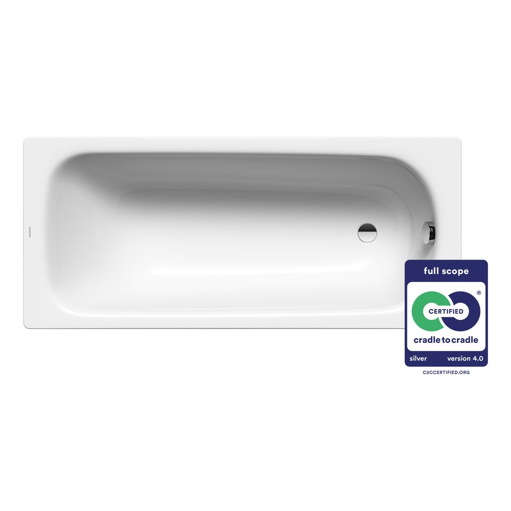 Kaldewei Badewanne Saniform V4 Kombi.-Form 410x700x1600mm 93l Alpinweiß m. ÜL, o... KALDEWEI-192400010001 4001112213513 (Abb. 2)