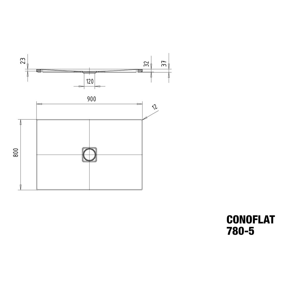 Kaldewei Duschwanne Conoflat Rechteckig 32/23x900x800mm d. 120mm Cool Grey 30/Gr... KALDEWEI-465047983663 4063728336888 (Abb. 3)