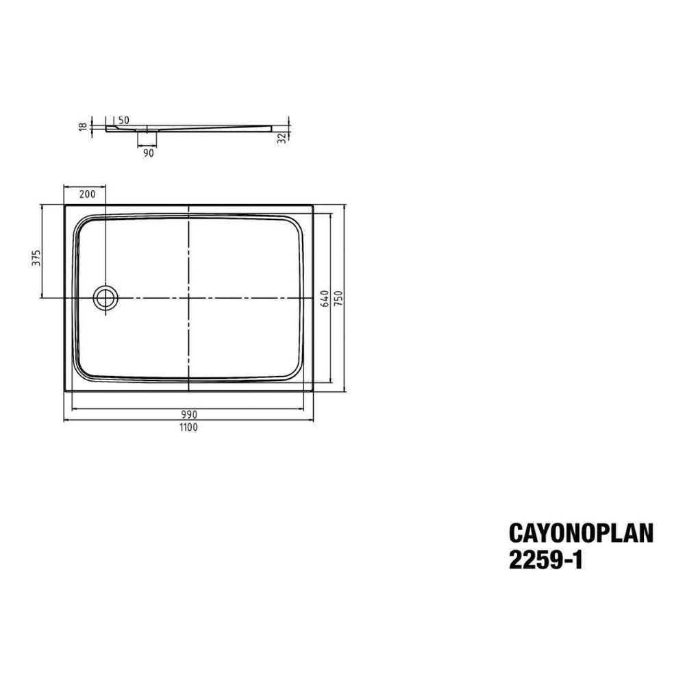 Kaldewei Duschwanne Cayonoplan Rechteckig 32/18x1100x750mm d. 90mm Alpinweiß/Wei... KALDEWEI-361900010001 4055761046985 (Abb. 4)