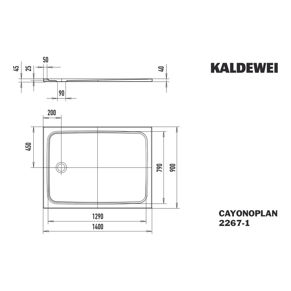 Kaldewei Duschwanne Cayonoplan Rechteckig 40/25x1400x900mm d. 90mm Alpinweiß/Wei... KALDEWEI-362730023001 4055761097680 (Abb. 3)