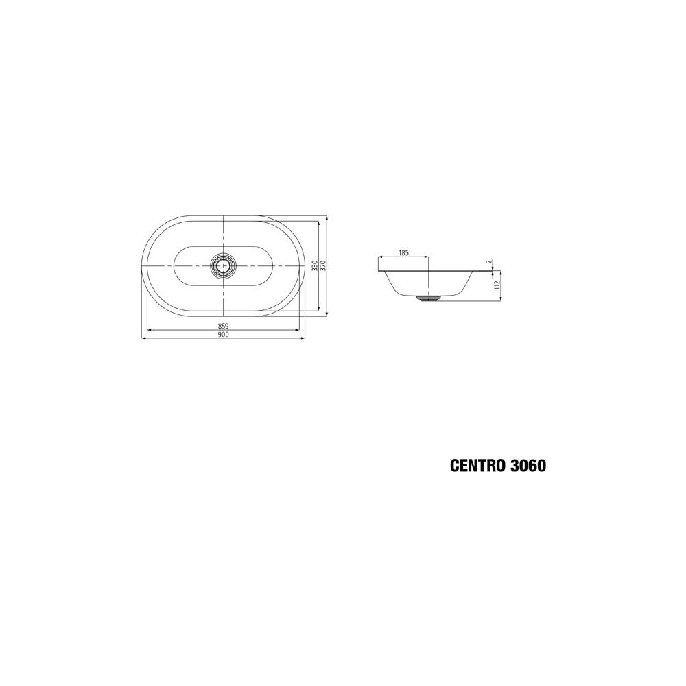 Kaldewei Unterbauwaschtisch Centro oval 112x380x910mm, Alpinweiß, ohne HL, ohne ... KALDEWEI-903306003001 4001112962527 (Abb. 3)