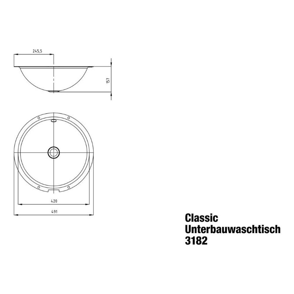 Kaldewei Unterbauwaschtisch Classic rund 157x491x491mm, Cool Grey 70/Chrom, ohne... KALDEWEI-910006003665 4063728399814 (Abb. 3)