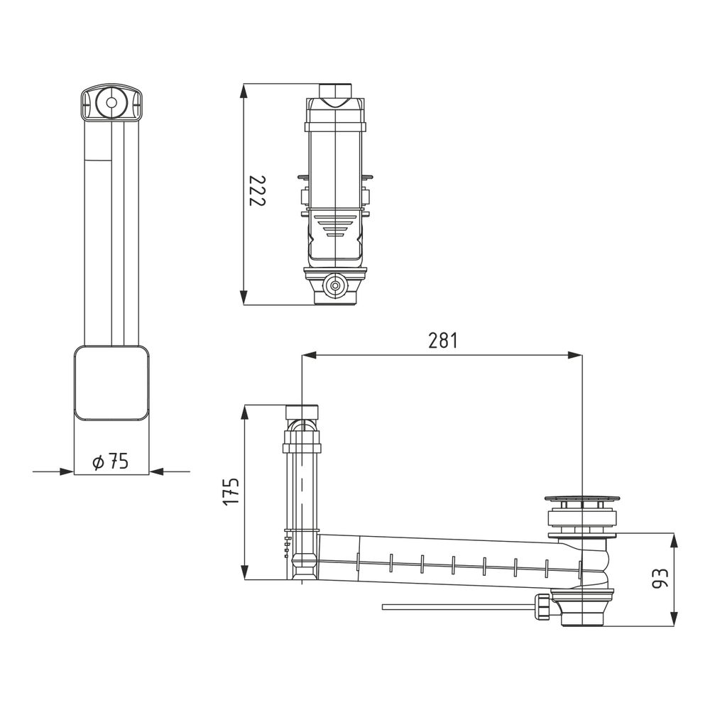 Kaldewei Ab- und Überlaufventil Clou Modell 3900 für Excenterbetätigung, Deckel ... KALDEWEI-905300000030 4055761095716 (Abb. 3)