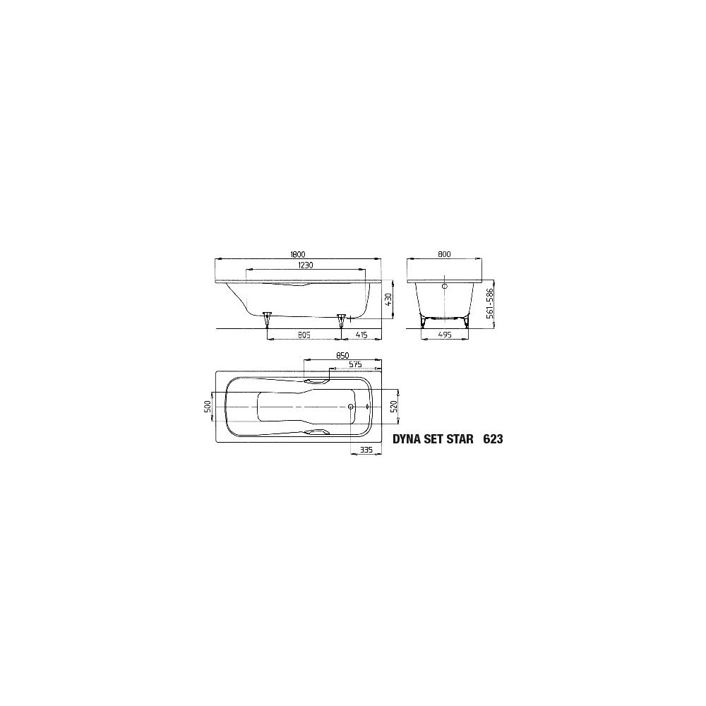Kaldewei Badewanne Dyna Set Star rechteckig 430x800x1800mm 169l Warm Beige 20 m.... KALDEWEI-226500010661 4063727854048 (Abb. 3)