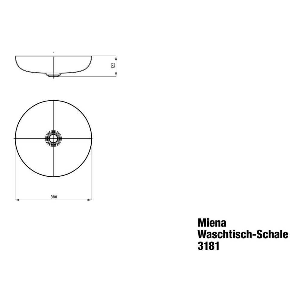 Kaldewei Schale Miena rund 122x380x380mm, Warm Grey 60, ohne HL, ohne ÜL mit Per... KALDEWEI-909406003671 4055761250849 (Abb. 3)