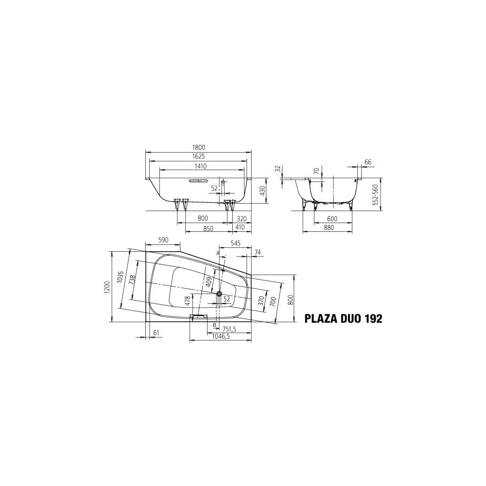 Kaldewei Badewanne Plaza Duo Kombi.-Form 430x1200x1800mm Links 273l Alpinweiß m.... KALDEWEI-237200010001 4001112658819 (Abb. 4)