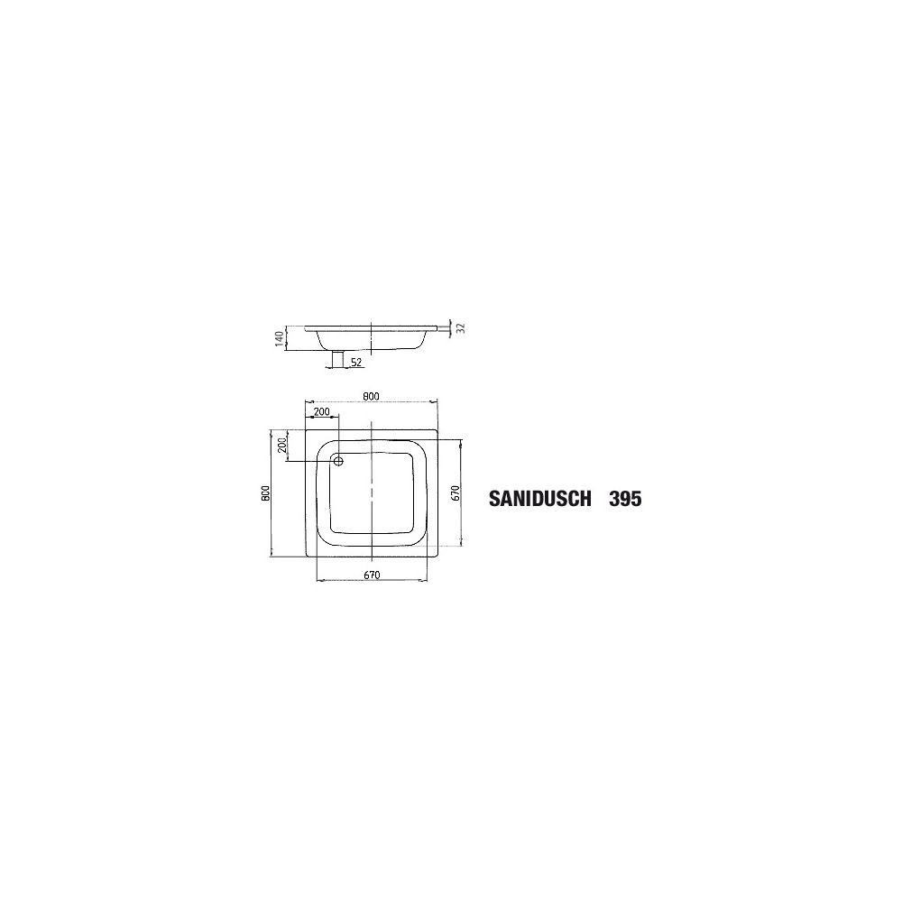 Kaldewei Duschwanne Sanidusch Rechteckig 32/140x800x800mm d. 52mm Alpinweiß/Weiß... KALDEWEI-331000010001 4001112133231 (Abb. 4)