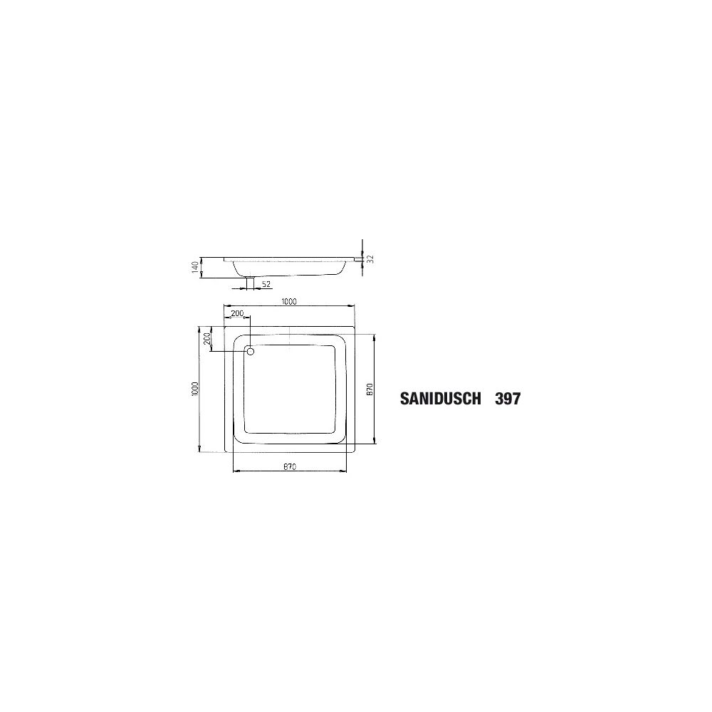 Kaldewei Duschwanne Sanidusch Rechteckig 32/140x1000x1000mm d. 52mm Alpinweiß/We... KALDEWEI-440700011001 4063728866828 (Abb. 2)