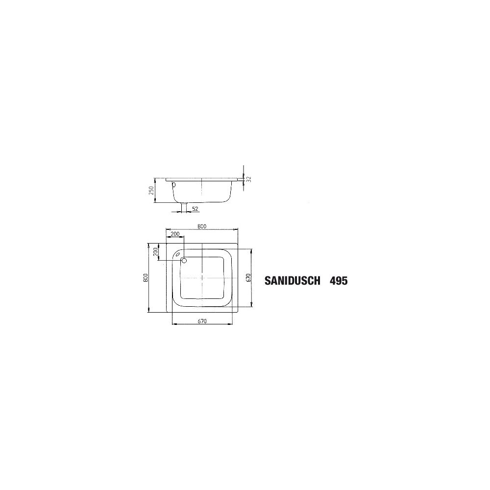 Kaldewei Duschwanne Sanidusch Rechteckig 32/250x800x800mm d. 52mm Alpinweiß/Weiß... KALDEWEI-332000010001 4001112147528 (Abb. 4)