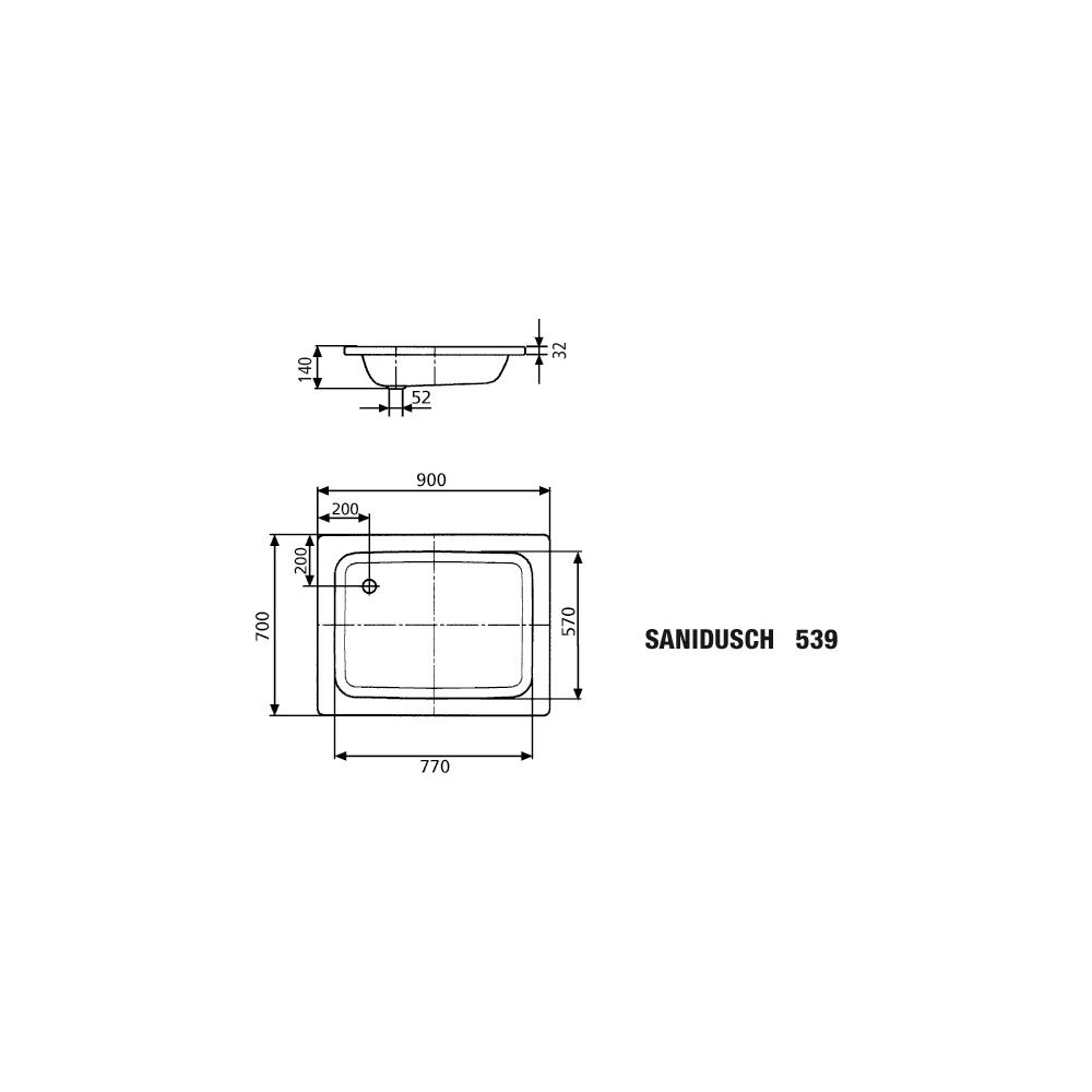 Kaldewei Duschwanne Sanidusch Rechteckig 32/140x900x700mm d. 52mm Alpinweiß/Weiß... KALDEWEI-447900010001 4001112298275 (Abb. 4)