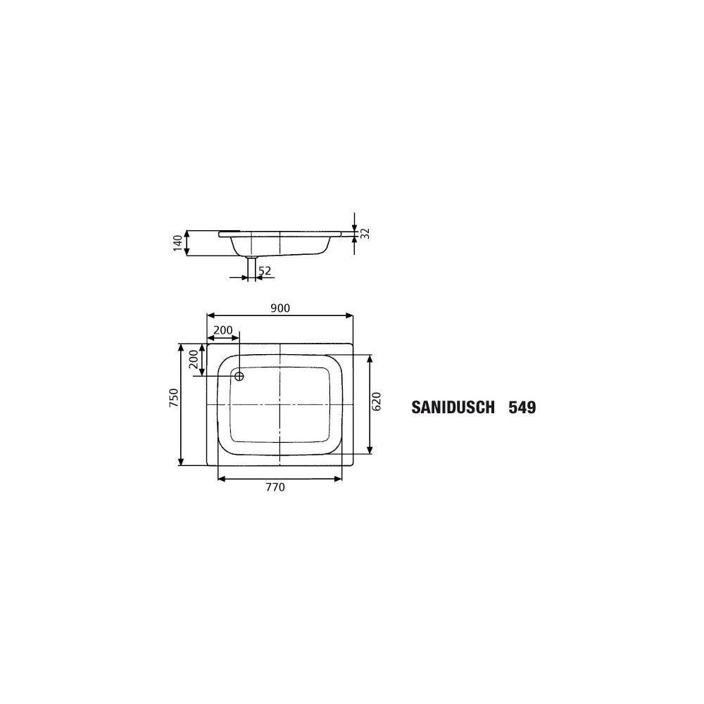 Kaldewei Duschwanne Sanidusch Rechteckig 32/140x900x750mm d. 52mm Alpinweiß/Weiß... KALDEWEI-331600010001 4001112144596 (Abb. 4)