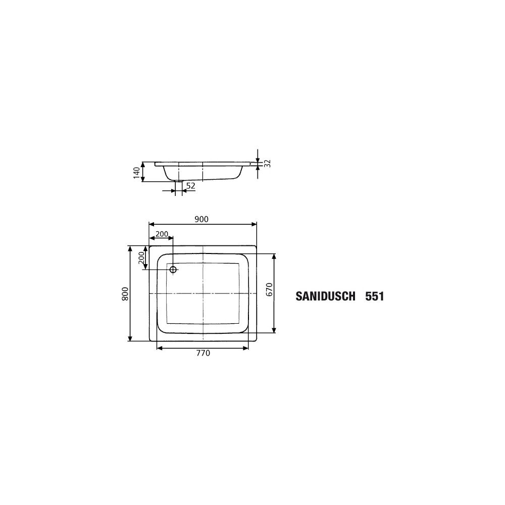 Kaldewei Duschwanne Sanidusch Rechteckig 32/140x900x800mm d. 52mm Alpinweiß/Weiß... KALDEWEI-440800010001 4001112247129 (Abb. 4)