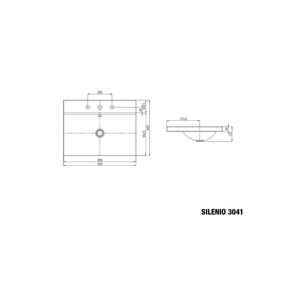 Kaldewei Aufsatzwaschtisch Silenio rechteckig 123x460x900mm, Alpinweiß, 3 HL, oh... KALDEWEI-904006273001 4055761012188 (Abb. 3)