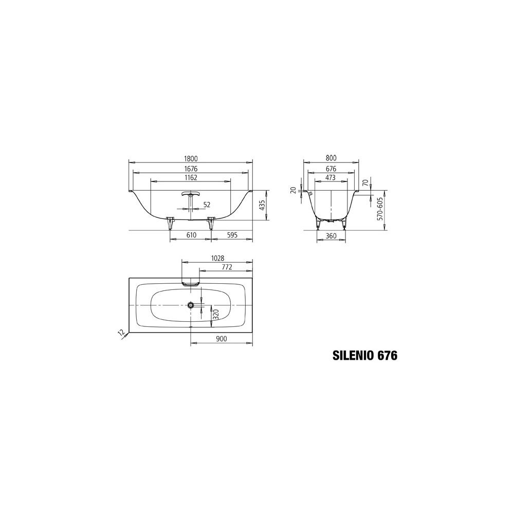 Kaldewei Badewanne Silenio rechteckig 435x800x1800mm 140l Alpinweiß m. ÜL, o. An... KALDEWEI-267600010001 4001112960318 (Abb. 4)