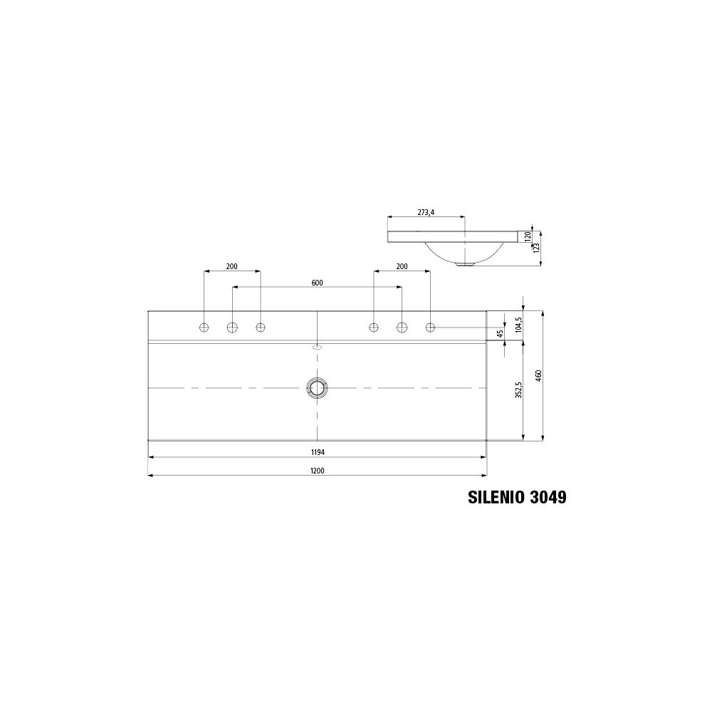 Kaldewei Aufsatz-Doppelwaschtisch Silenio rechteckig 123x460x1200mm, Alpinweiß, ... KALDEWEI-906406373001 4055761020626 (Abb. 3)