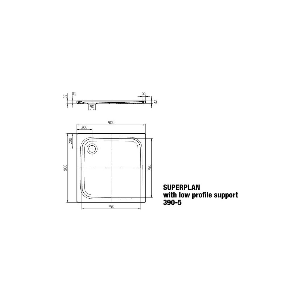 Kaldewei Duschwanne Superplan Classic Rechteckig 32/25x900x900mm d. 90mm Alpinwe... KALDEWEI-446947980001 4001112910795 (Abb. 3)