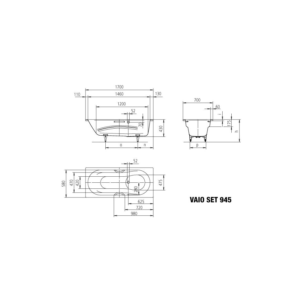 Kaldewei Badewanne Vaio Set Star rechteckig 430x700x1700mm 100l Pergamon m. GL.,... KALDEWEI-234500013231 4001112736210 (Abb. 3)