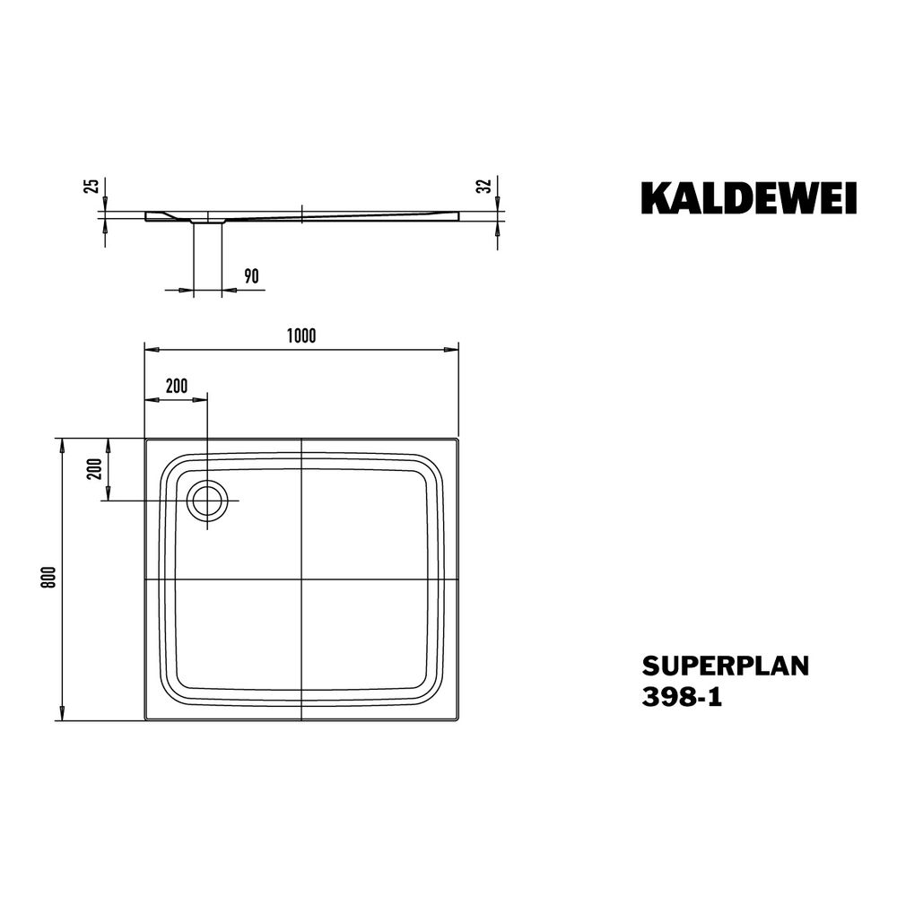 Kaldewei Duschwanne Superplan Classic Rechteckig 32/25x1000x800mm d. 90mm Bahama... KALDEWEI-447230020030 4001112441350 (Abb. 3)
