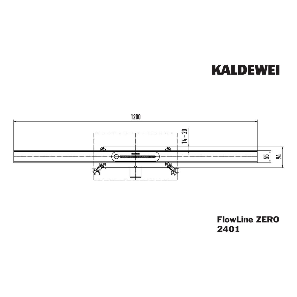 Kaldewei Duschablauf Flowline Zero 1200x55mm, Mattschwarz 100... KALDEWEI-940100010676 4063728680394 (Abb. 3)