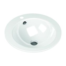 Kaldewei Einbauwaschtisch Object R rund 137x475x475mm, Alpinweiß, 1 HL, mit ÜL o... KALDEWEI-911606010001 4063728695152 (Abb. 1)