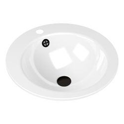 Kaldewei Einbauwaschtisch Object R rund 137x475x475mm, Alpinweiß/Mattschwarz, 1 ... KALDEWEI-911607260001 4063728865609 (Abb. 1)