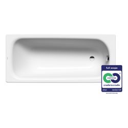 Kaldewei Badewanne Saniform Plus rechteckig 410x750x1600mm 107l Alpinweiß m. ÜL,... KALDEWEI-112500010001 4001112050583 (Abb. 1)